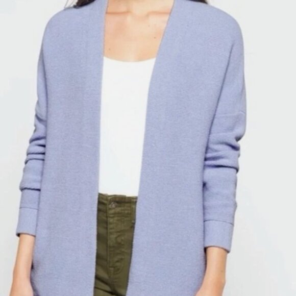 Free People Black Ottoman Cardigan with Open Front and Side Pockets, Size Small - Picture 7 of 7